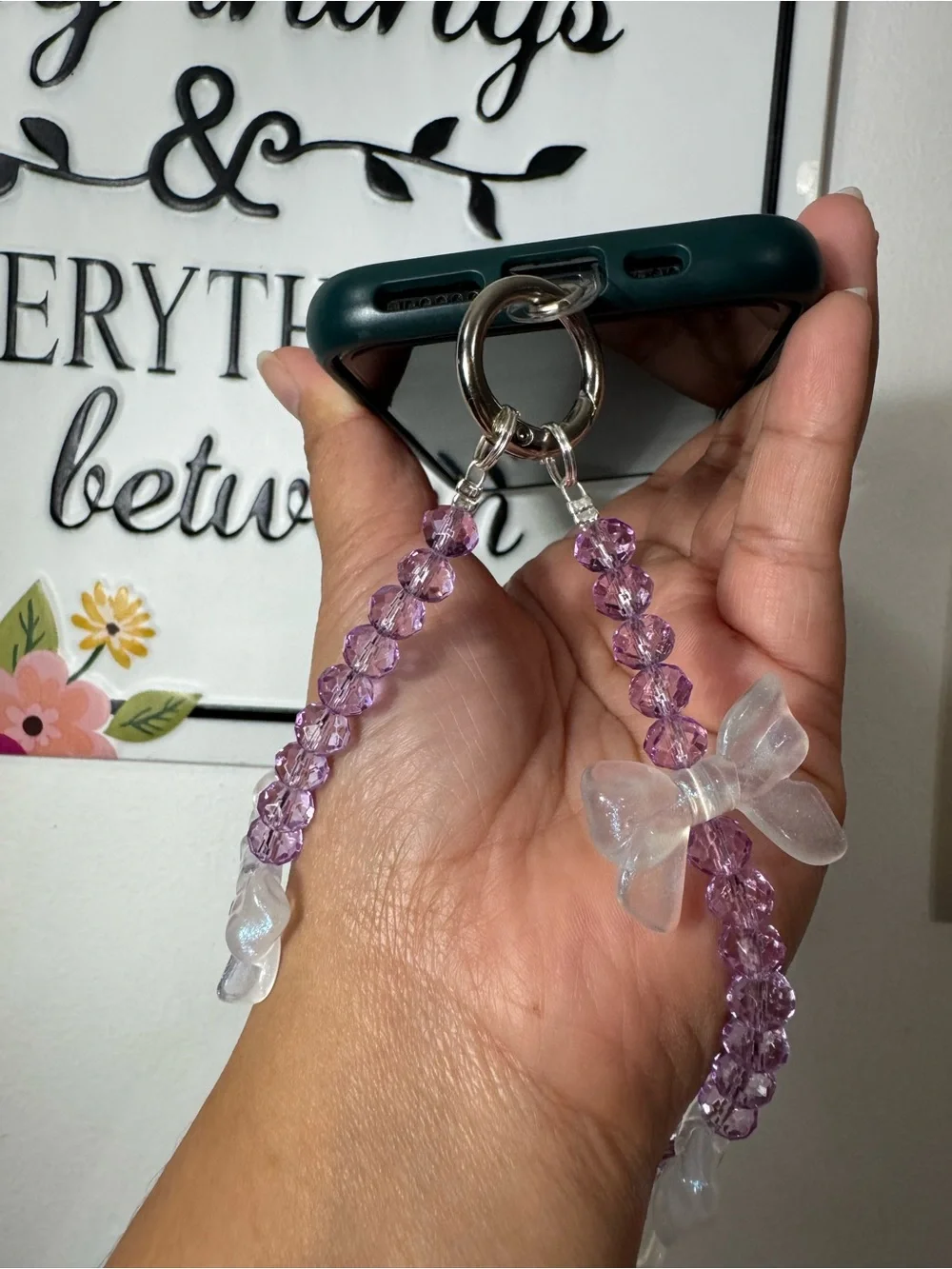 Bling Bling Purple with Bow Phone/Key/Bag Chain #P1104